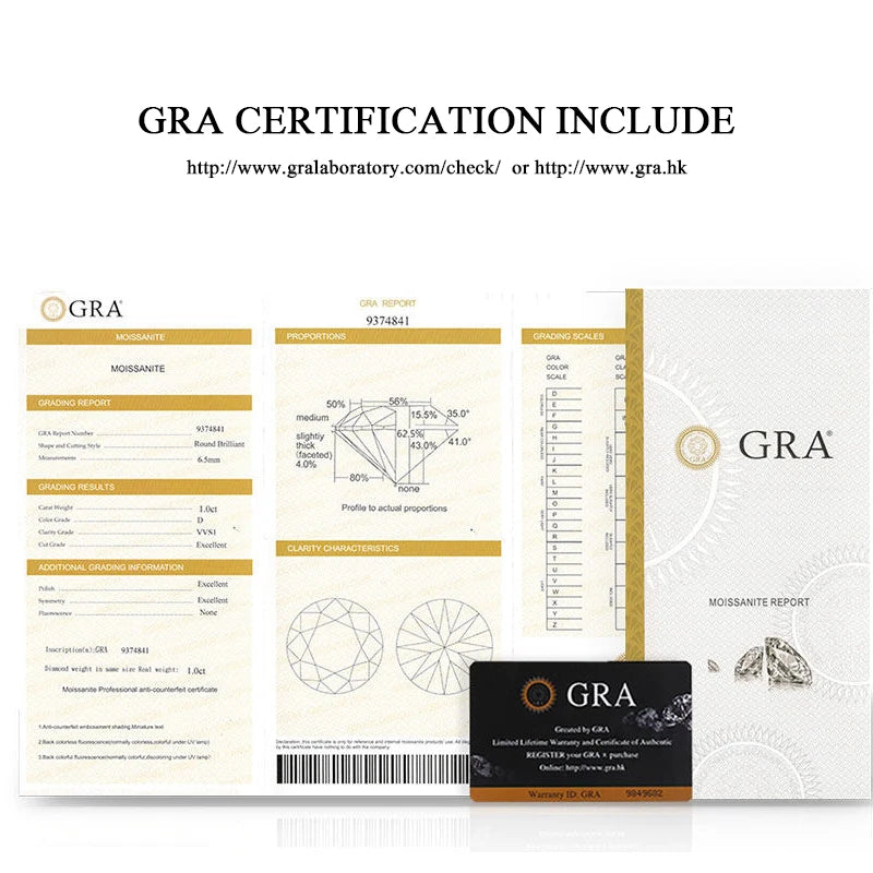 Silver S925 Moissanite Ring D Color Round 1CT 2CT Brilliant Diamond Finger Band Women Wedding Birthday Gift Luxury Jewelry