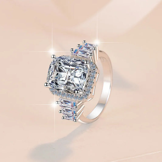 Original 5 Carat Moissanite Ring D Color VVS1 Raydean Cut 925 Sterling Silver Finger Band Women's Jewelry Tested By Diamonds